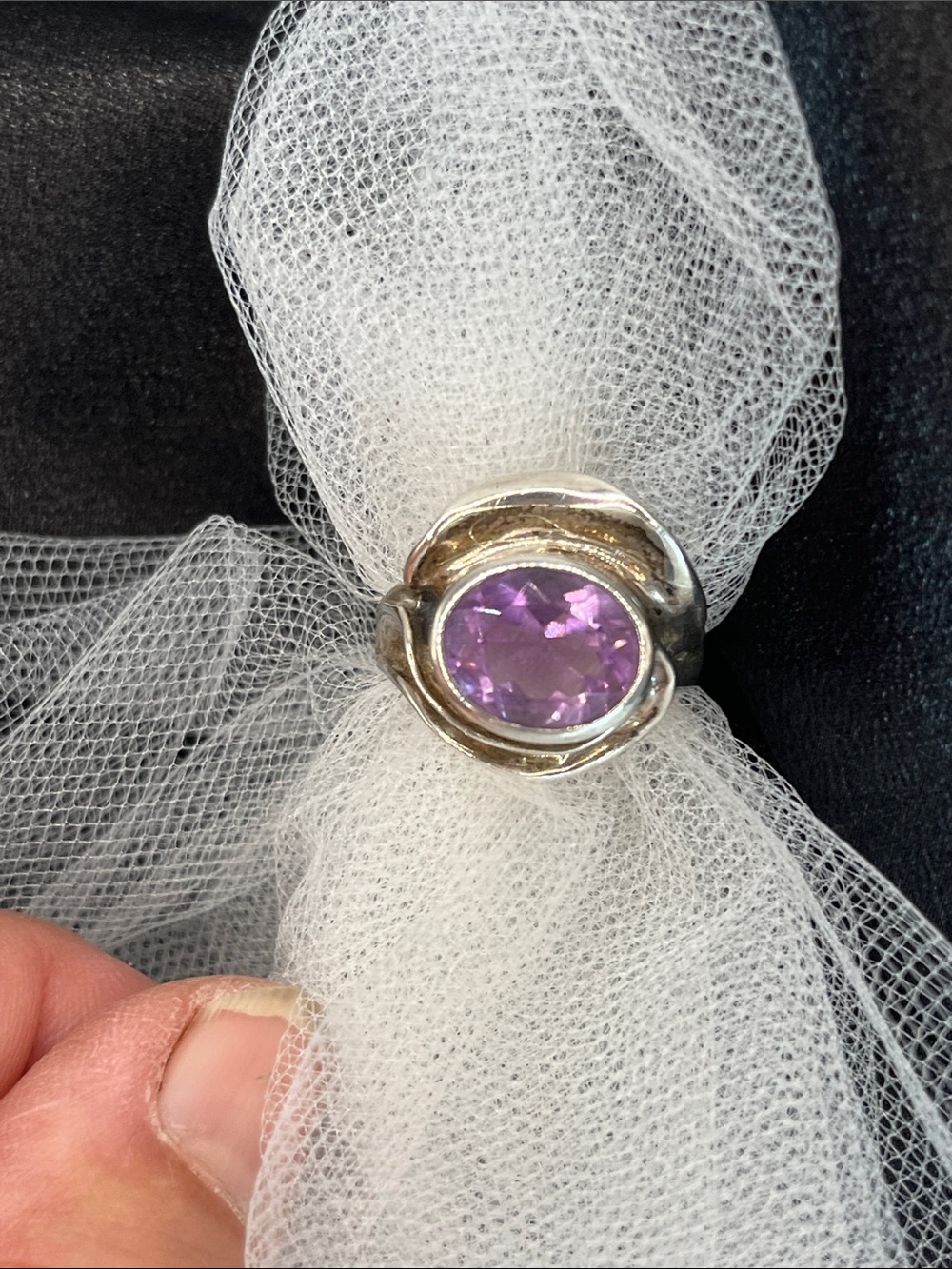 Modern Amethyst 925 Ring by renowned Israeli fine jewelry designer Hagit Gorali